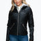 YMI Faux Layered Double-Zipper Jacket with Fuzzy Hood