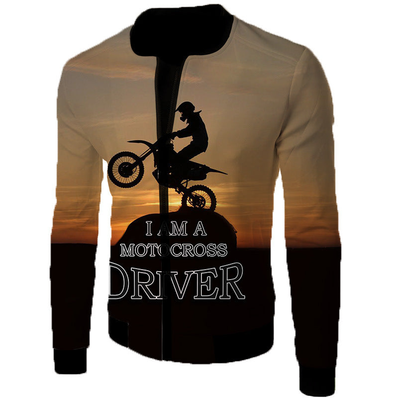 European And American Code Cross-Border Men's 3D Digital Color Printing Flight Jacket, Motorcycle Flight Suit One Drop Delivery