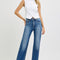 RISEN Tummy Control High Rise Raw Cut Jeans