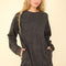 VERY J Mineral Washed Oversized Sweatshirt Mini Dress