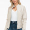 Snobbish Faux Leather Biker Jacket with Side Zip Pockets