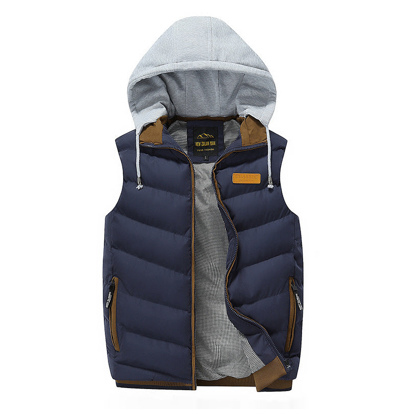Hooded mousse cotton casual vest