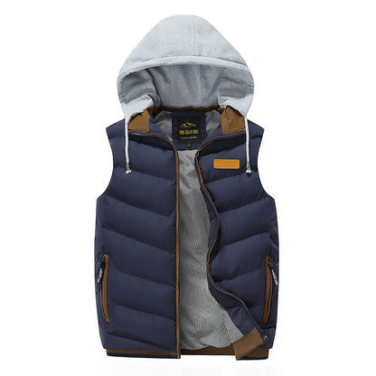Hooded mousse cotton casual vest
