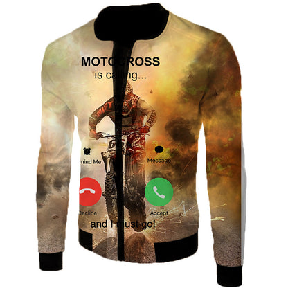 European And American Code Cross-Border Men's 3D Digital Color Printing Flight Jacket, Motorcycle Flight Suit One Drop Delivery