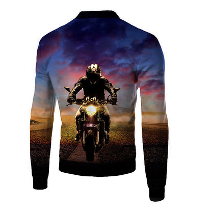 European And American Code Cross-Border Men's 3D Digital Color Printing Flight Jacket, Motorcycle Flight Suit One Drop Delivery