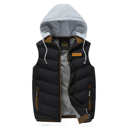 Hooded mousse cotton casual vest