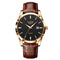 New Men's Quartz Watch Single Calendar Three Needle Leather Belt Waterproof