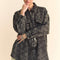 Davi & Dani Curved Hem Diamond Quilted Button Up Denim Shacket
